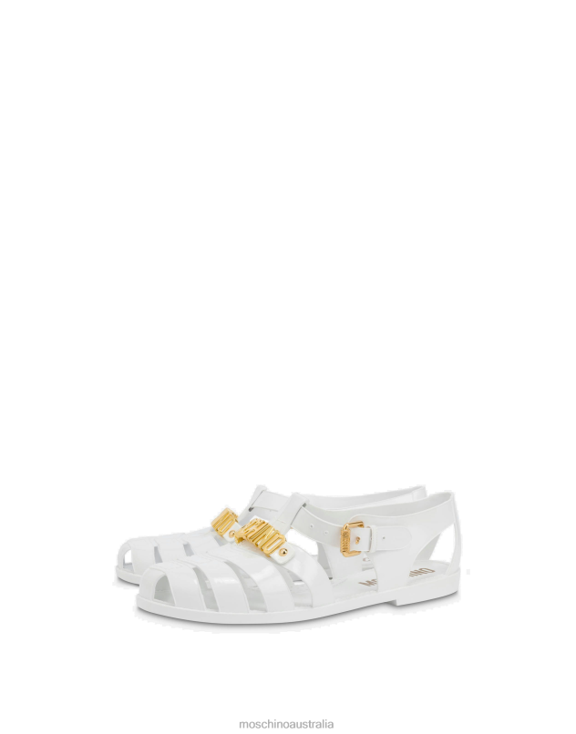 JELLY SANDALS WITH LETTERING LOGO Moschino Women WHITE 44AA335 Footwear