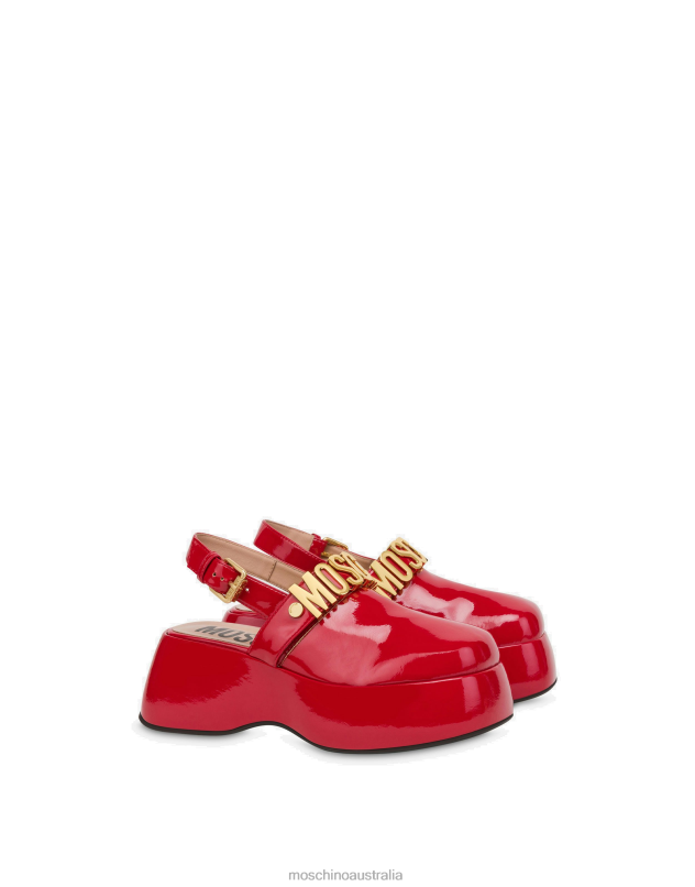 MAXI LETTERING WEDGE MULES Moschino Women RED 44AA320 Footwear