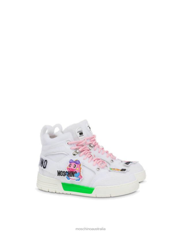 Bubble Booble streetball high-top sneakers Moschino Women WHITE 44AA375 Footwear