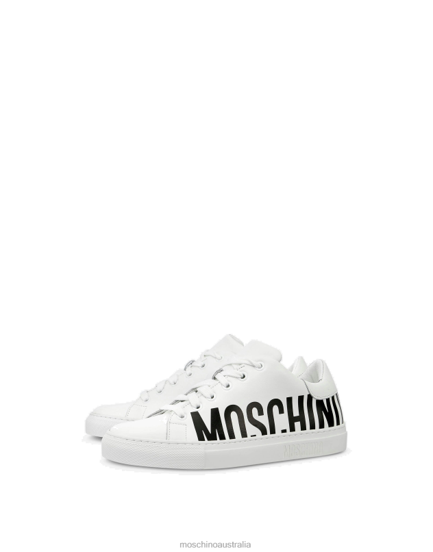 LEATHER SNEAKERS WITH LOGO Moschino Women WHITE 44AA374 Footwear