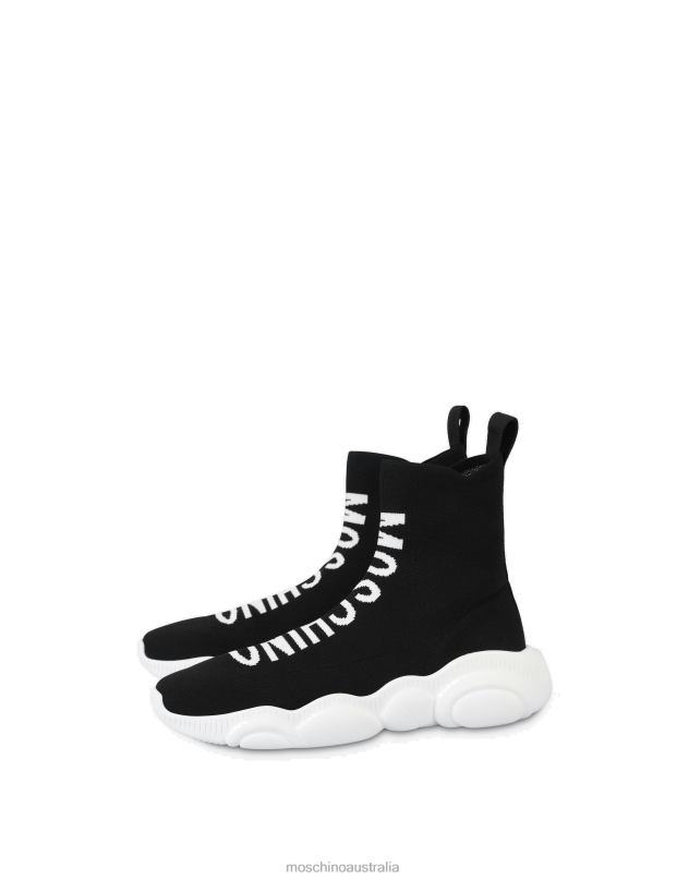 TEDDY SHOES HIGH SOCK SNEAKERS Moschino Women BLACK 44AA371 Footwear